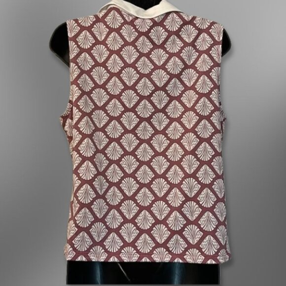 Sigrid Olsen Golf & Tennis Sleeveless Polo Collar Shirt Multicolor W Large NWT - Picture 2 of 5